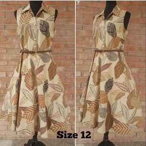 🌹Robbie Bee🌹 Size 12🌹 Fit and flare🌹Leaf Print